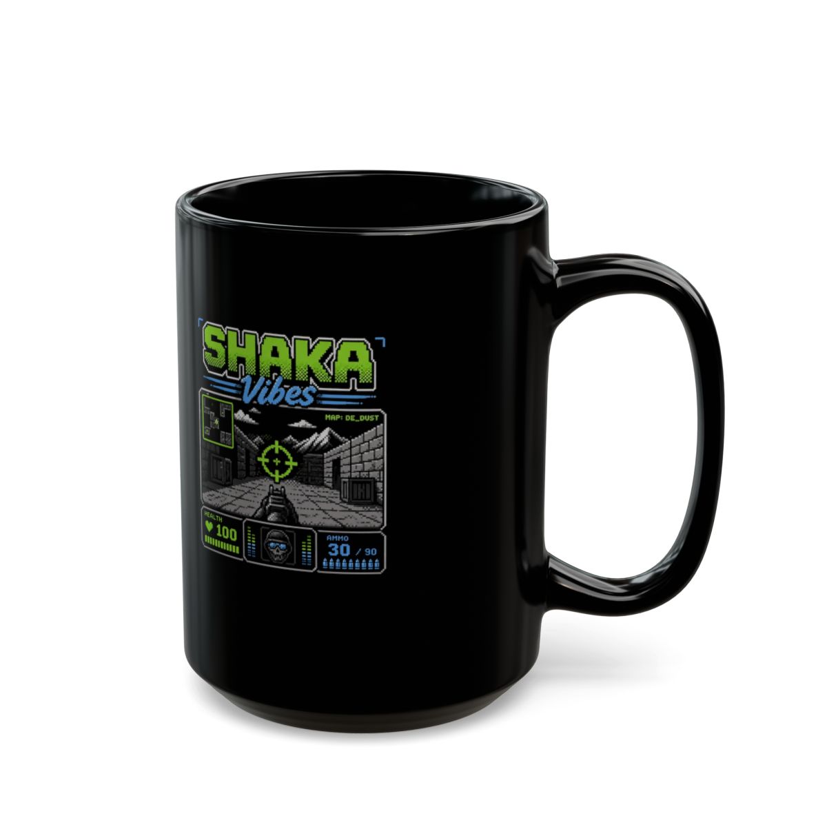 FPS Shaka "SHAKA Vibes" Black Mug - alternate angle 5, merchandise
